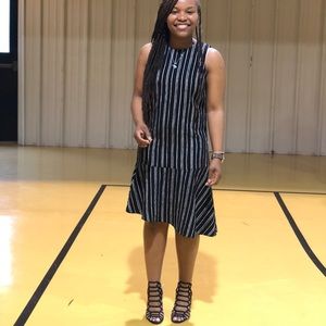 striped shift dress.